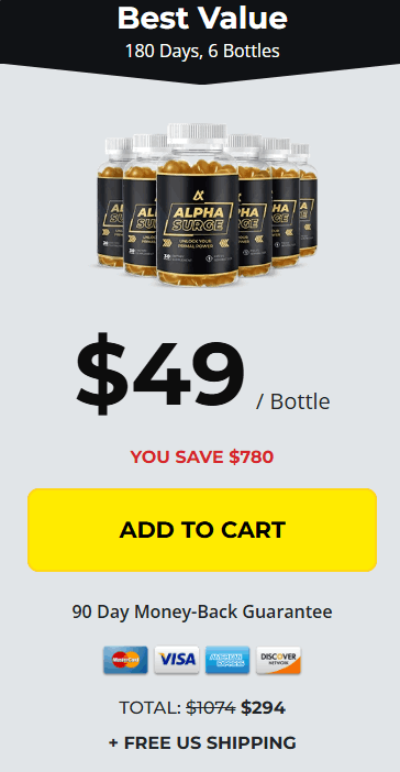 Alpha Surge  price 6 bottle